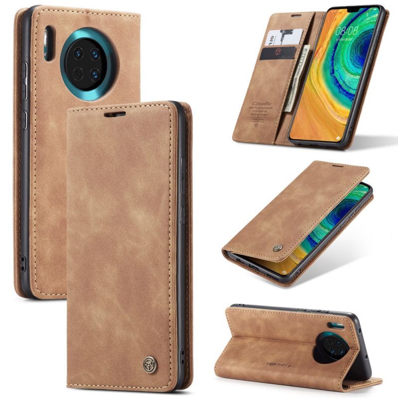 Læder Cover Huawei Mate 30 Sort Etui I Imiteret Læder Original