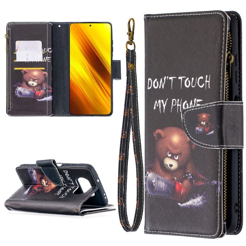 Flip Cover Xiaomi Poco X3 Bære Lynlåslomme