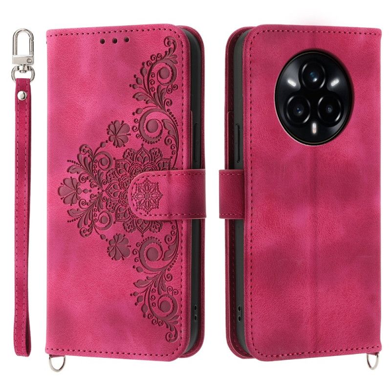 Flip Cover Realme 14 Pro 5g Blomsterblonder Med Rem