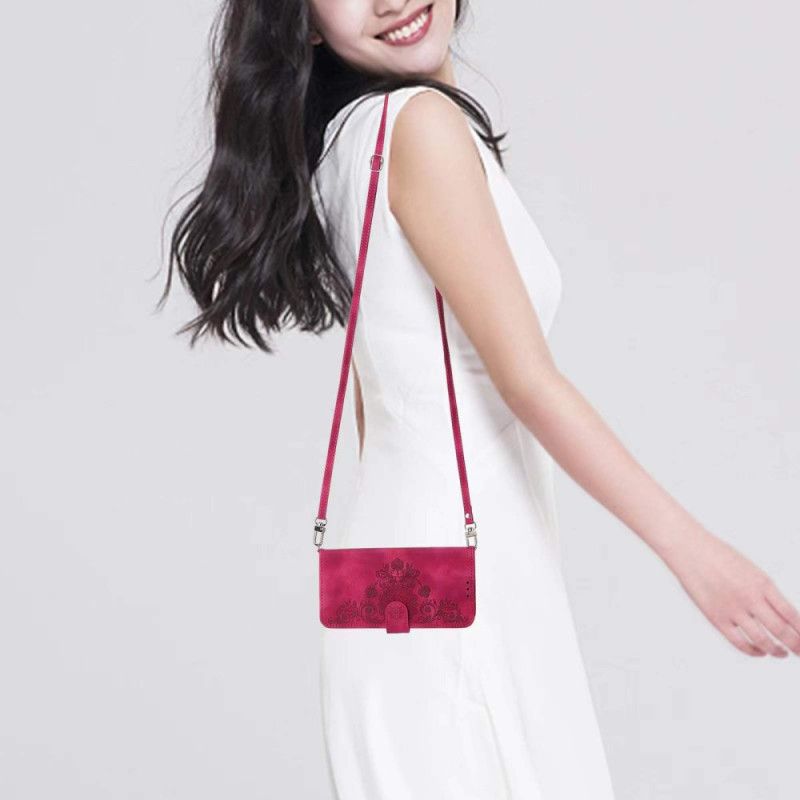 Flip Cover Realme 14 Pro 5g Blomsterblonder Med Rem