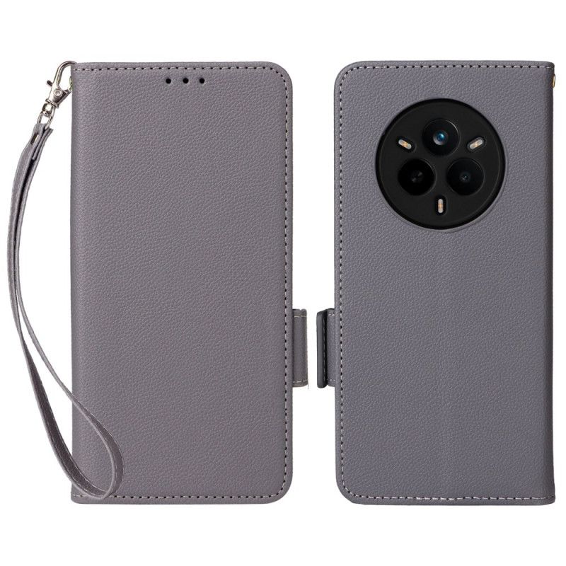 Flip Cover Realme 14 Pro 5g Litchi Kunstlæder Med Rem