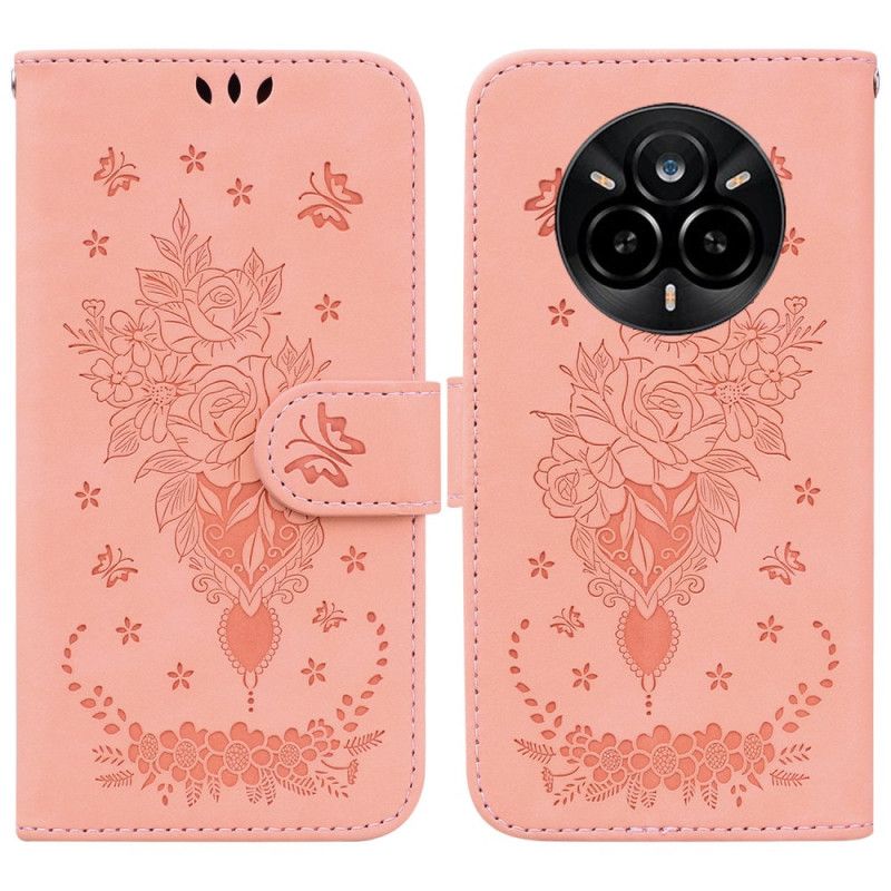 Flip Cover Realme 14 Pro 5g Rosa Ruskindseffekt