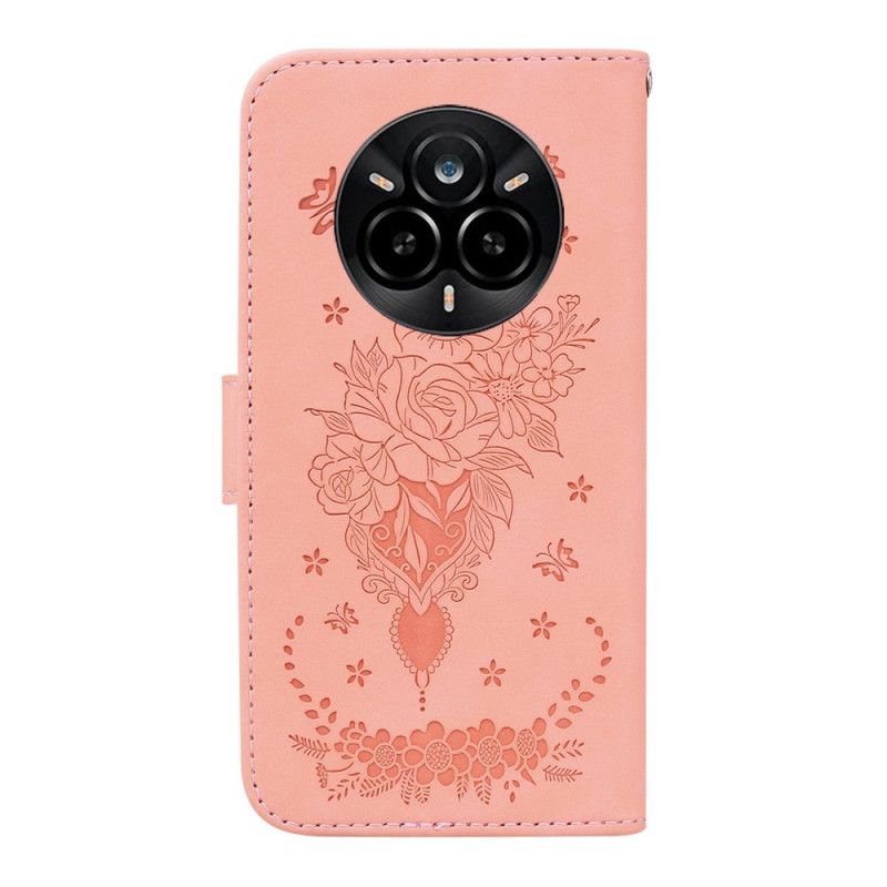 Flip Cover Realme 14 Pro 5g Rosa Ruskindseffekt