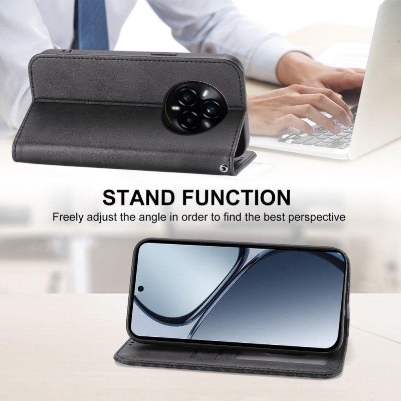 Flip Cover Realme 14 Pro 5g Tekstureret Design Med Karabinlåsrem