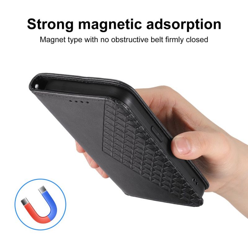 Flip Cover Realme 14 Pro 5g Tekstureret Design Med Karabinlåsrem