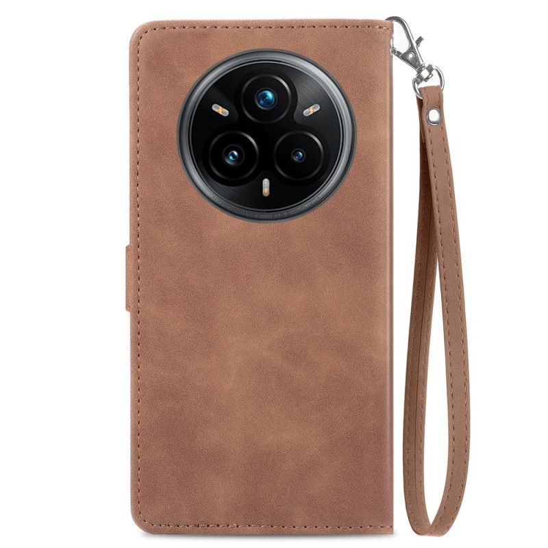 Flip Cover Til Realme 14 Pro 5g Ruskindsblondereffekt Med Pung Og Rem