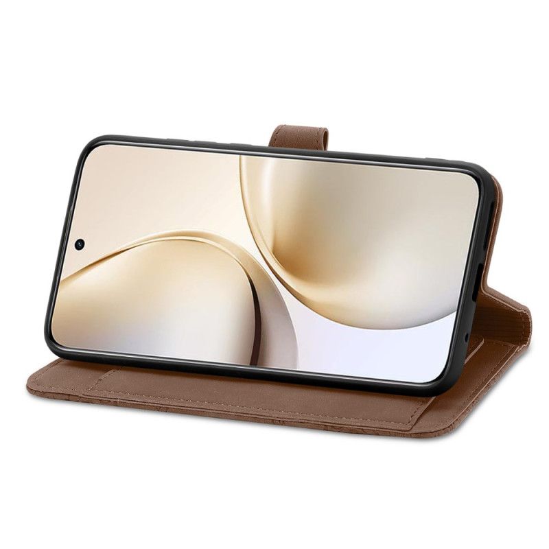 Flip Cover Til Realme 14 Pro 5g Ruskindsblondereffekt Med Pung Og Rem