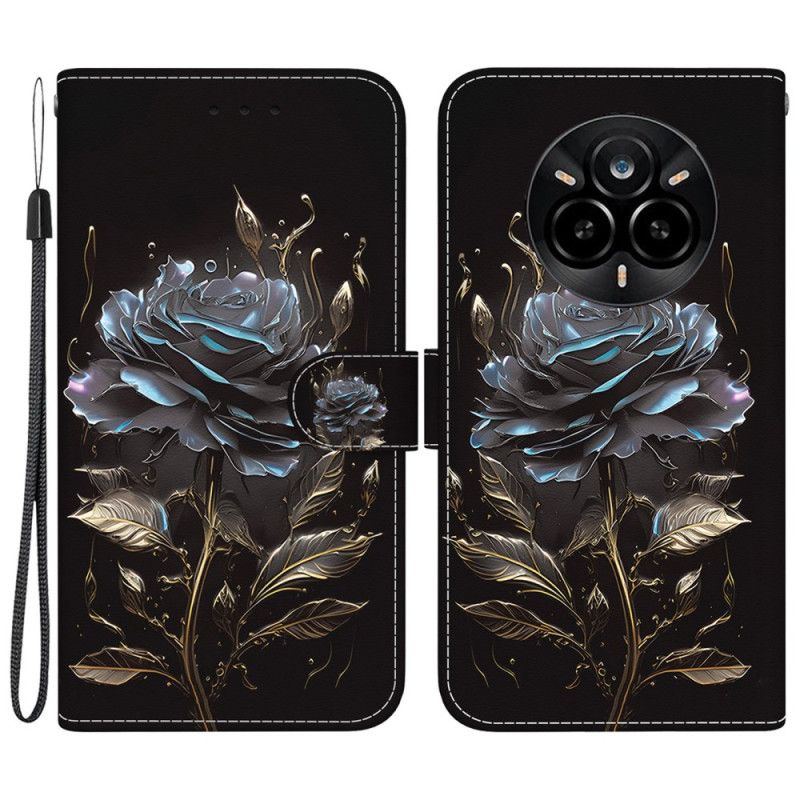 Flip Cover Til Realme 14 Pro 5g Sort Rose