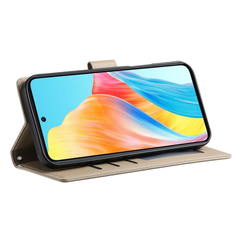 Læder Cover Realme 14 Pro 5g Telefon Etui Almindelig Lædereffekt Med Rem