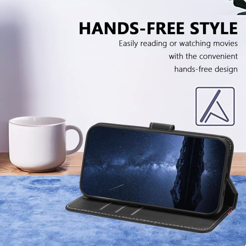 Læder Cover Realme 14 Pro 5g Telefon Etui Tofarvet Kant