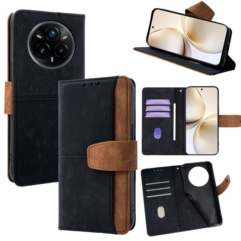 Læder Cover Realme 14 Pro 5g Tofarvet Rfid-blokering