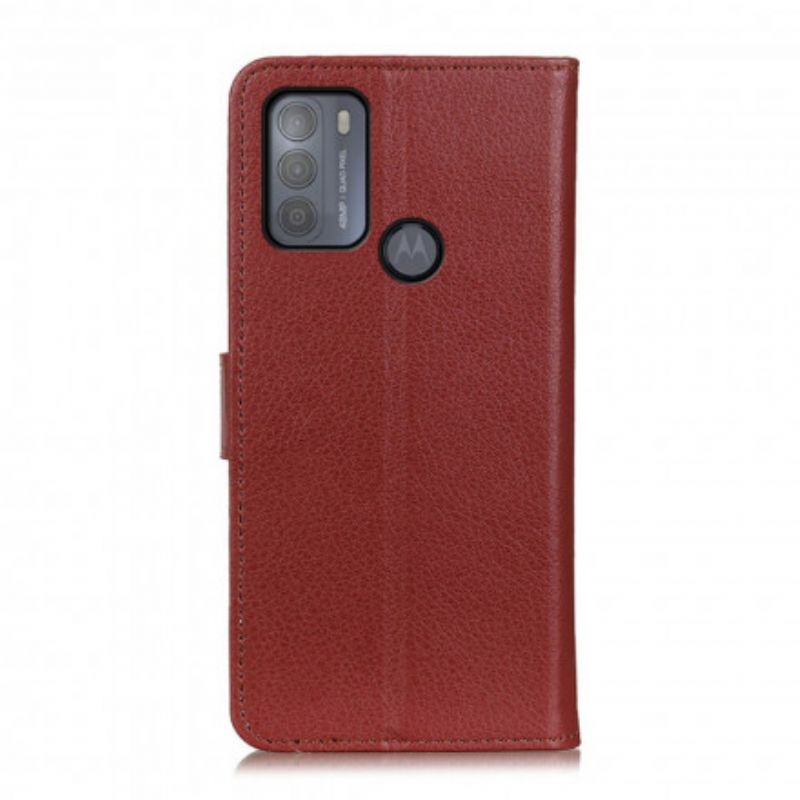 Flip Cover Moto G50 Traditionelt Litchi Imiteret Læder