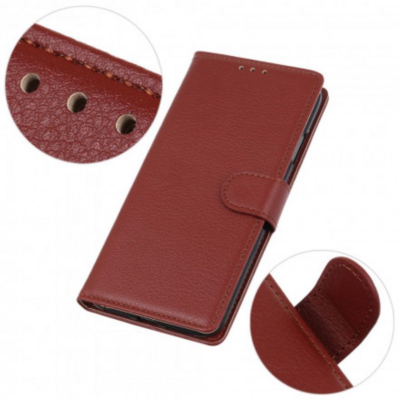 Flip Cover Moto G50 Traditionelt Litchi Imiteret Læder