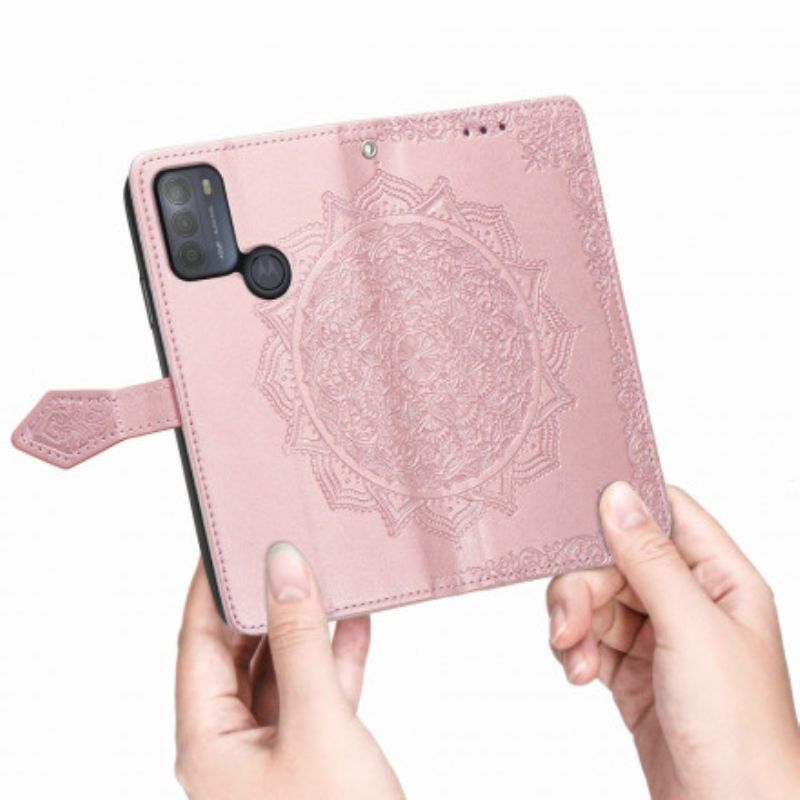 Læder Cover Moto G50 Telefon Etui Mandala Middelalder