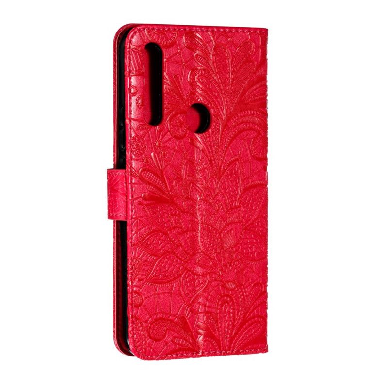 Flip Cover Honor 9X Rosenguld Mobilcover Tribal Thong Blomster