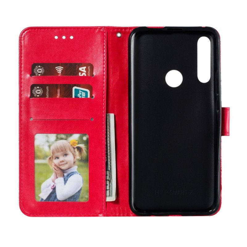 Flip Cover Honor 9X Rosenguld Mobilcover Tribal Thong Blomster