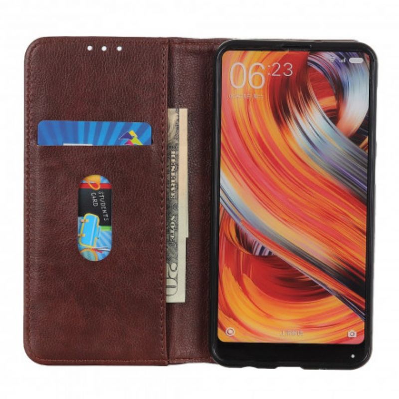 Læder Cover Sony Xperia 5 Iii Telefon Etui Klassisk Split Litchi-læder