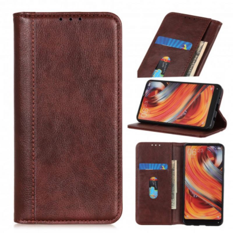 Læder Cover Sony Xperia 5 Iii Telefon Etui Klassisk Split Litchi-læder