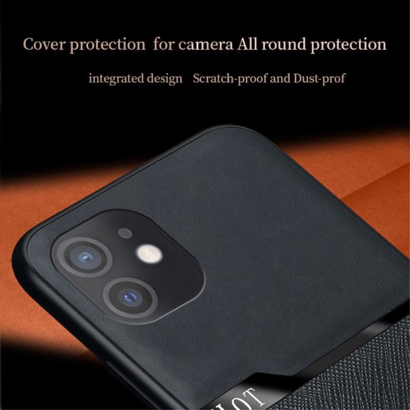 Cover for iPhone 12 / 12 Pro Sort Varmt Imiteret Læder