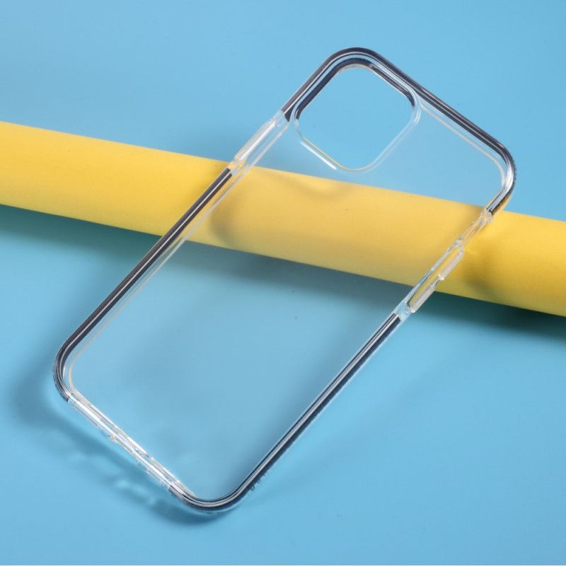 Cover iPhone 12 / 12 Pro Sort Mobilcover Gennemsigtige Farvede Kanter