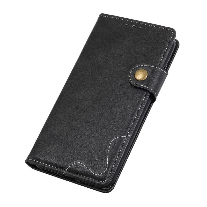 Flip Cover Læder for iPhone 12 / 12 Pro Sort Kunstnerisk Knapsyning