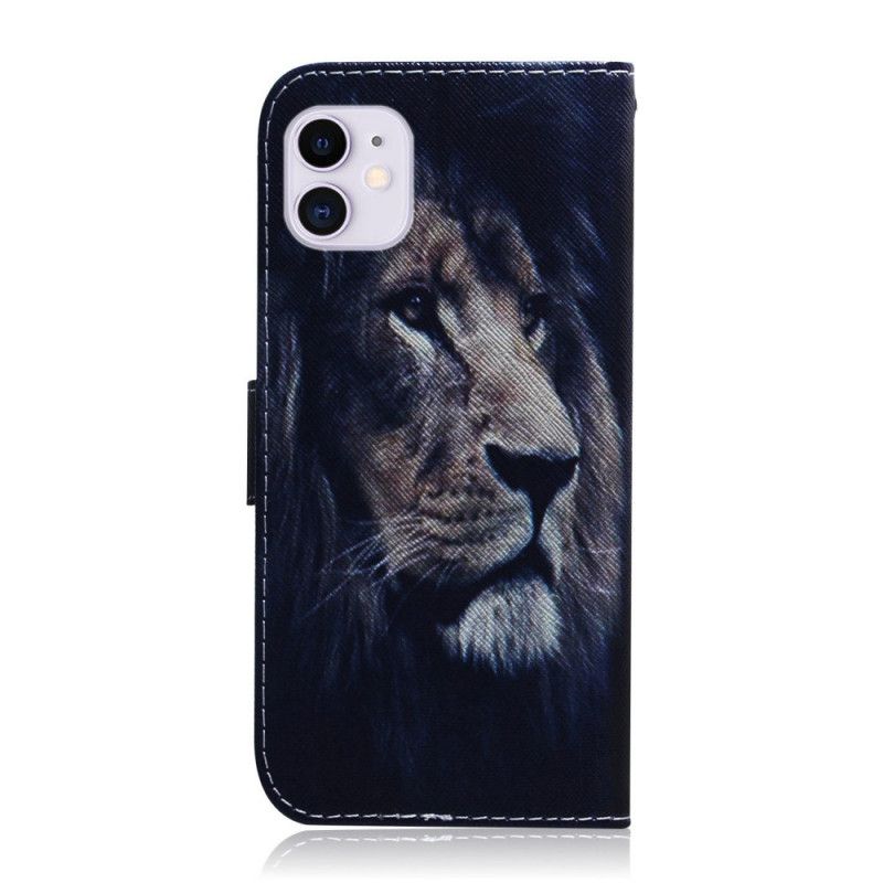 Flip Cover Læder iPhone 12 / 12 Pro Drømmende Løve