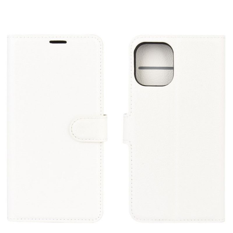 Flip Cover Læder iPhone 12 / 12 Pro Sort Klassisk Lychee-Lædereffekt Beskyttelse