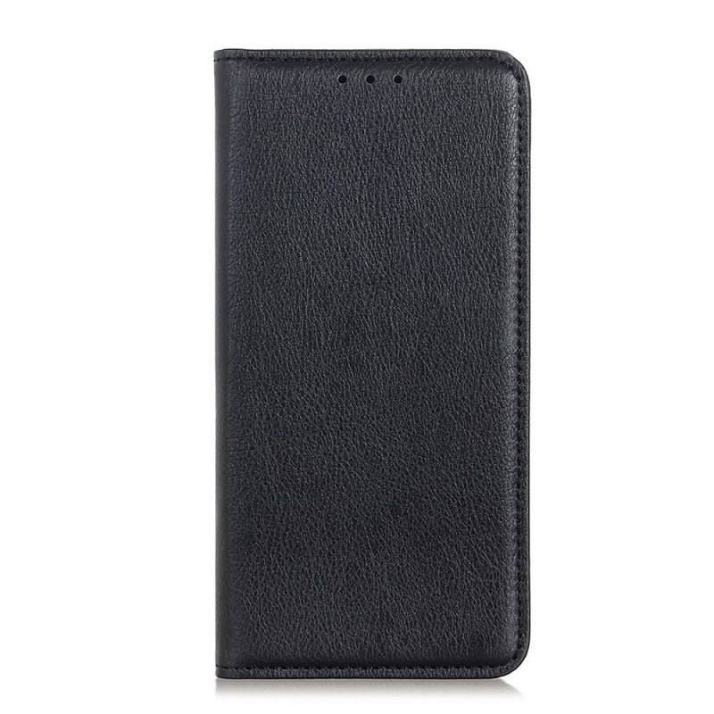 Læder Cover iPhone 12 / 12 Pro Sort Business Split Lychee Læder Original