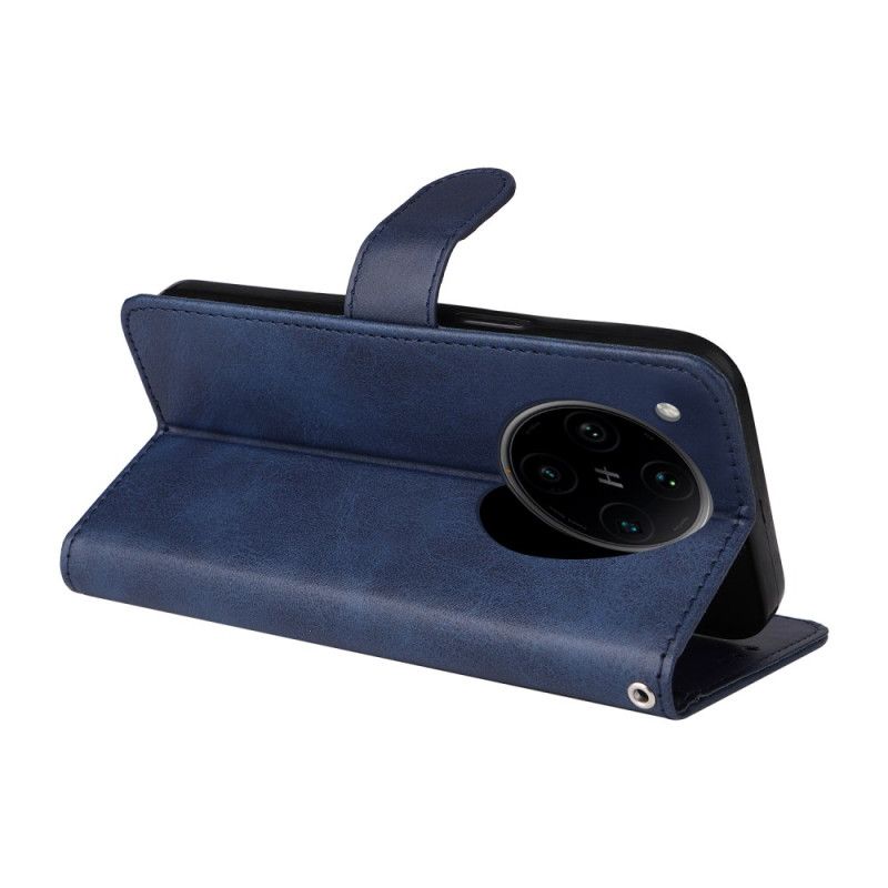 Flip Cover Oppo Reno 13 Pro 5g Almindelig Kunstlæderrem