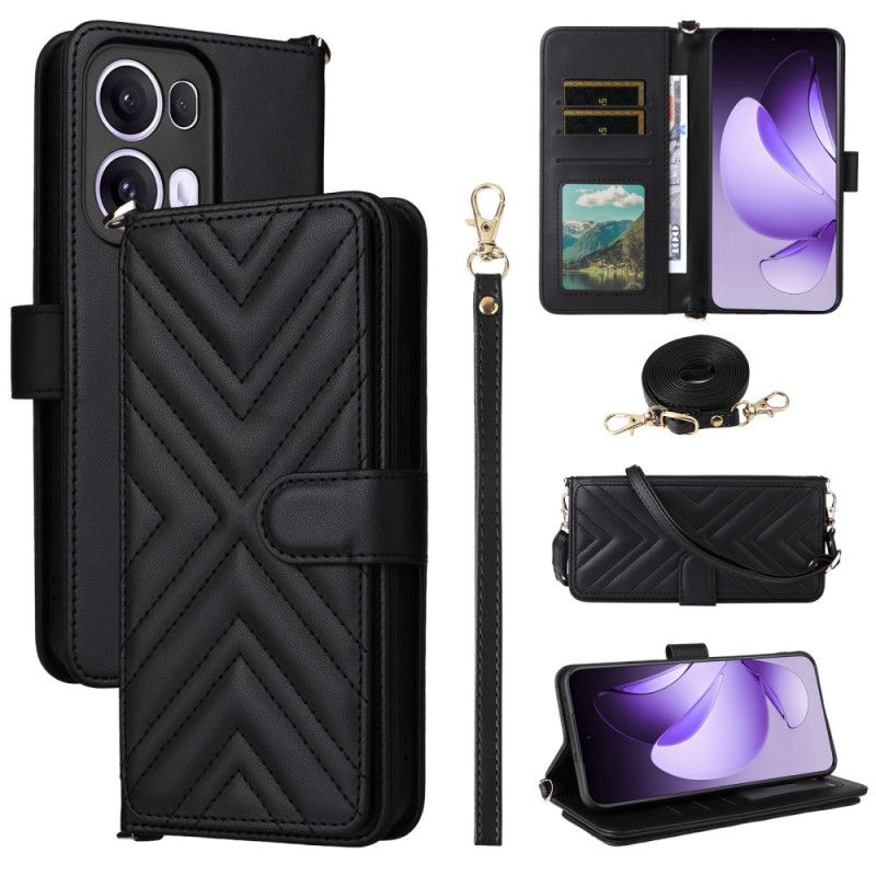Flip Cover Oppo Reno 13 Pro 5g Retro-design Skulderrem