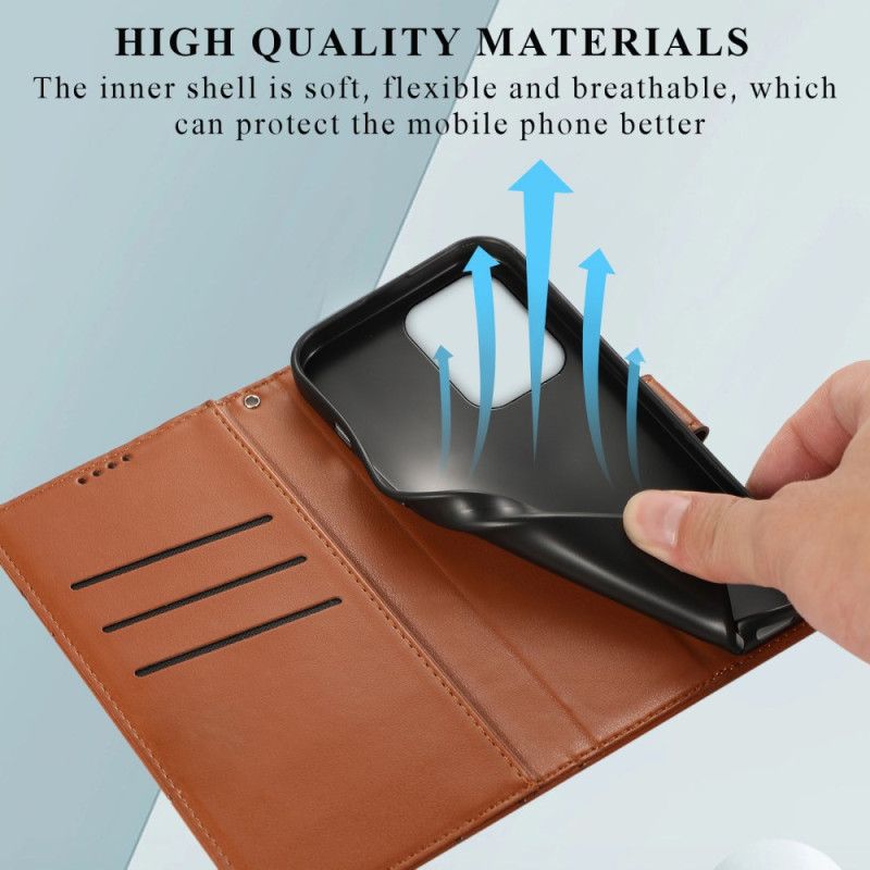 Læder Cover Oppo Reno 13 Pro 5g Telefon Etui Linjer