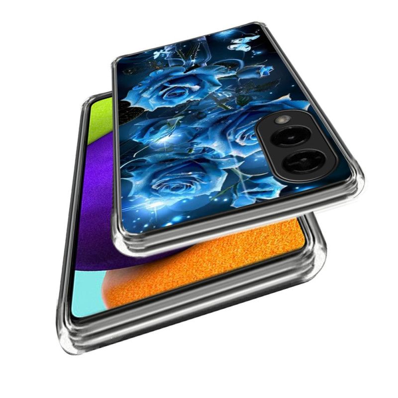 Cover Samsung Galaxy S25 5g Edge Blå Rosemønster