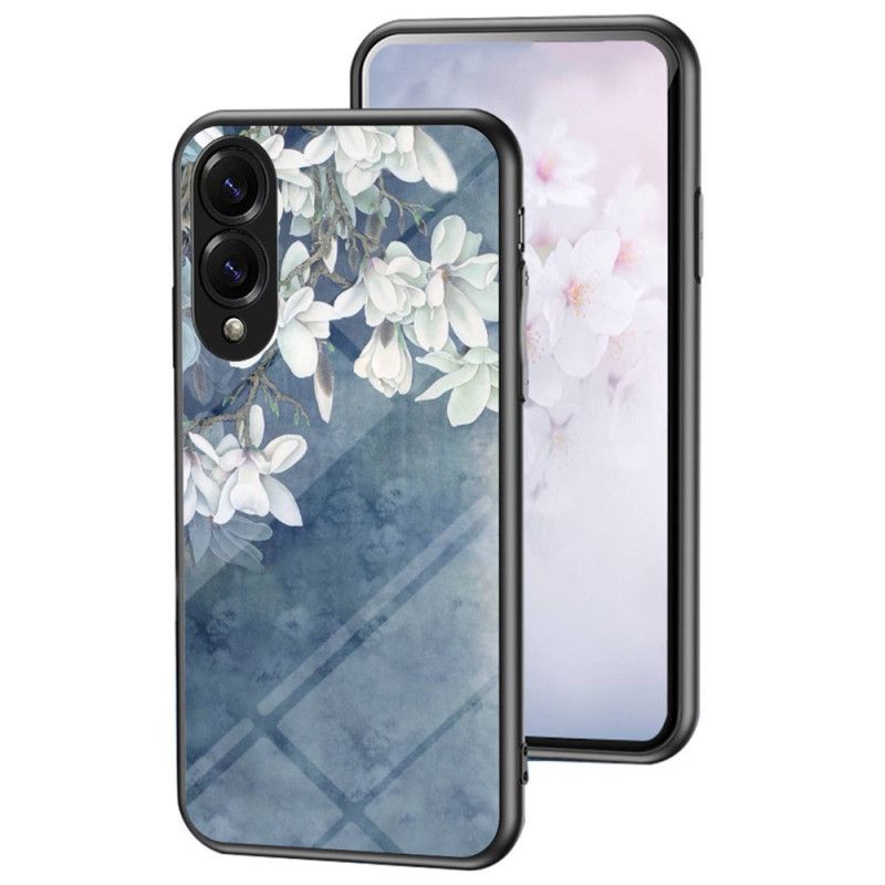 Cover Samsung Galaxy S25 5g Edge Hærdet Glas Med Blomstermotiv