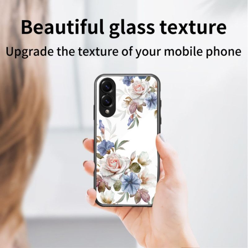 Cover Samsung Galaxy S25 5g Edge Hærdet Glas Med Blomstermotiv