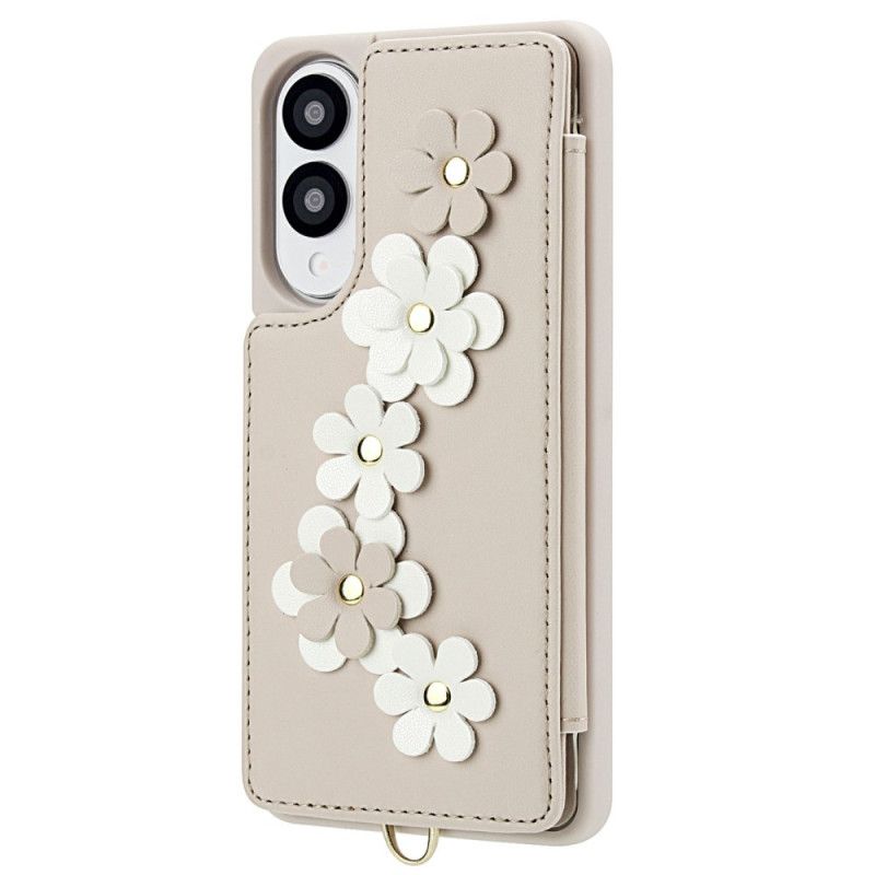 Cover Samsung Galaxy S25 5g Edge Kortholder Med Blomsterprint
