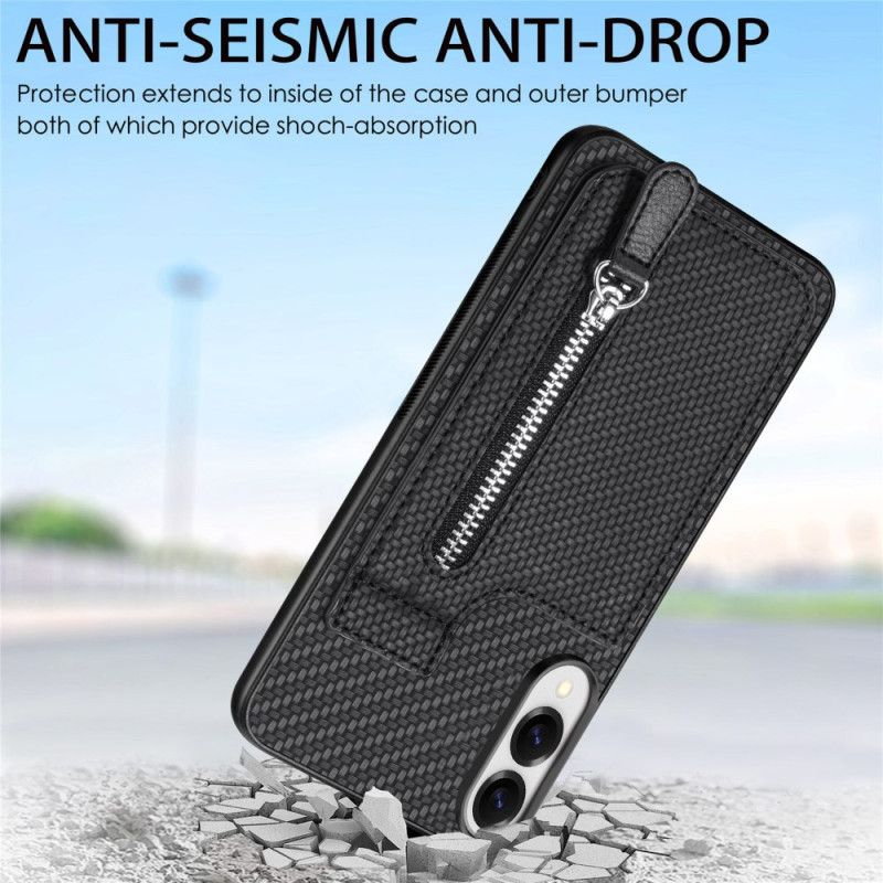 Cover Samsung Galaxy S25 5g Edge Kortholder Og Møntpung I Kulfiber