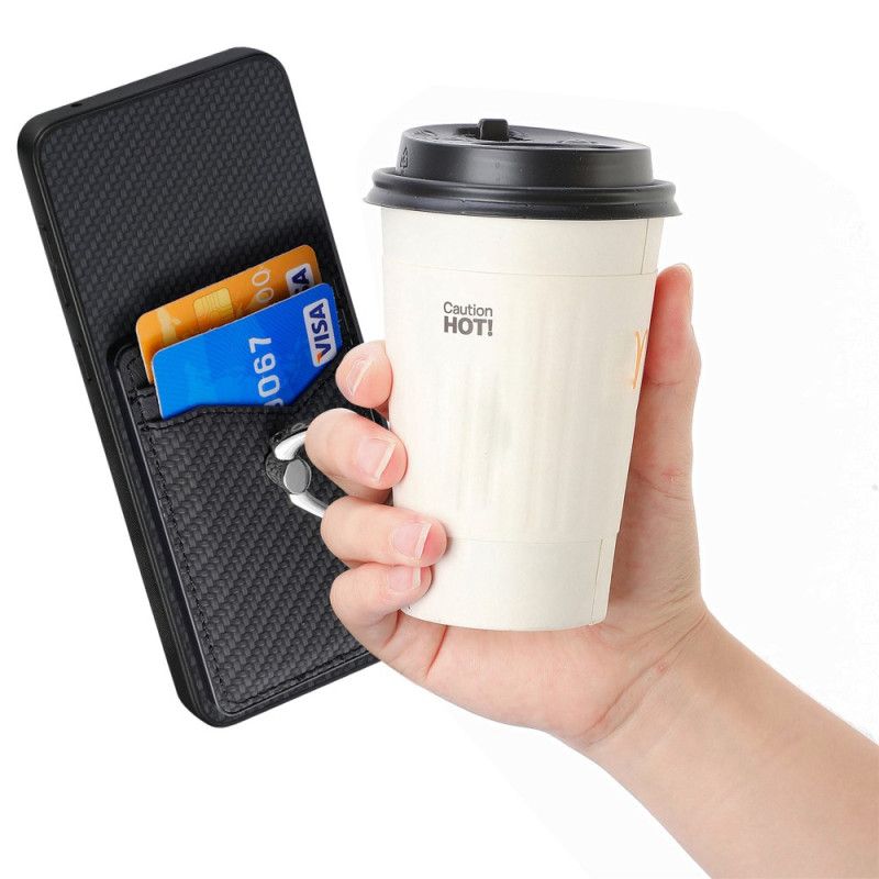 Cover Samsung Galaxy S25 5g Edge Kulfiber Med Kortholder Og Ringholder