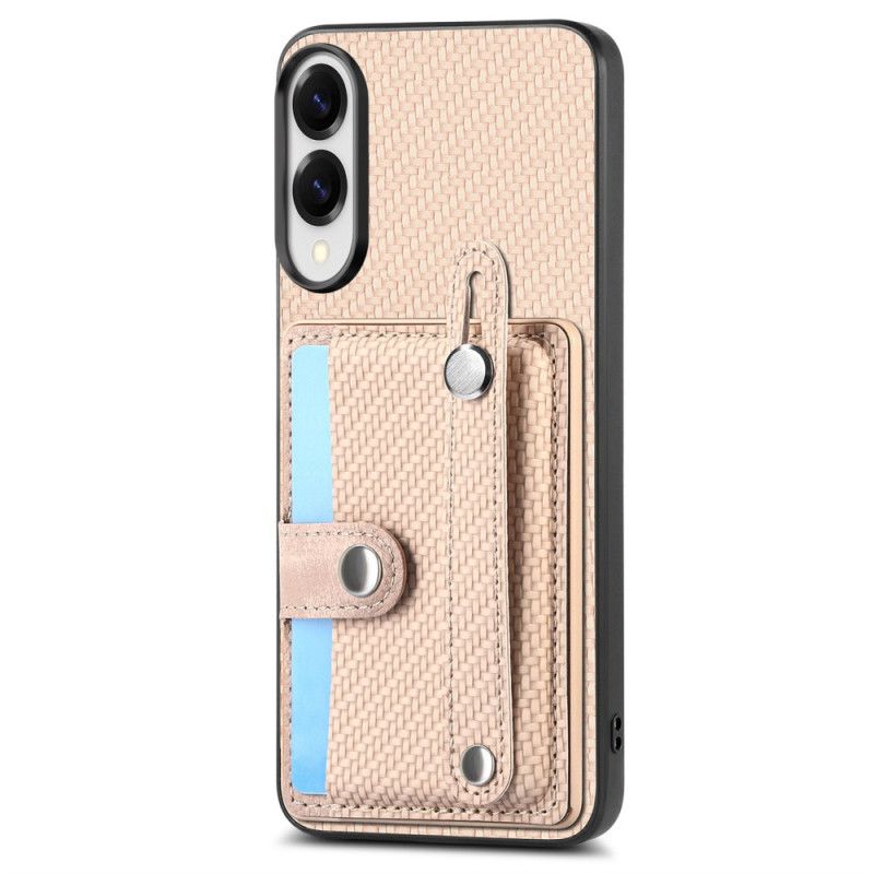 Cover Samsung Galaxy S25 5g Edge Kulfiber Med Kortholder Og Stropholder