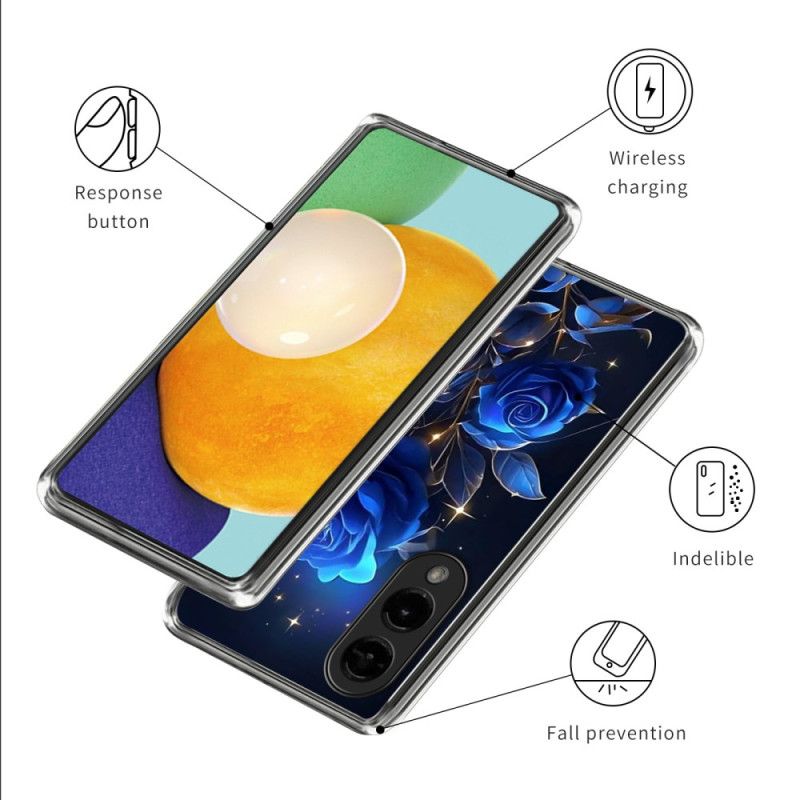 Cover Samsung Galaxy S25 5g Edge Telefon Etui Blå Roser