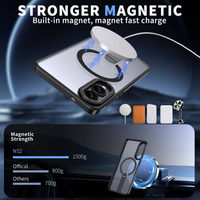 Cover Samsung Galaxy S25 5g Edge Telefon Etui Kompatibel Magsafe Med Integreret Stativ