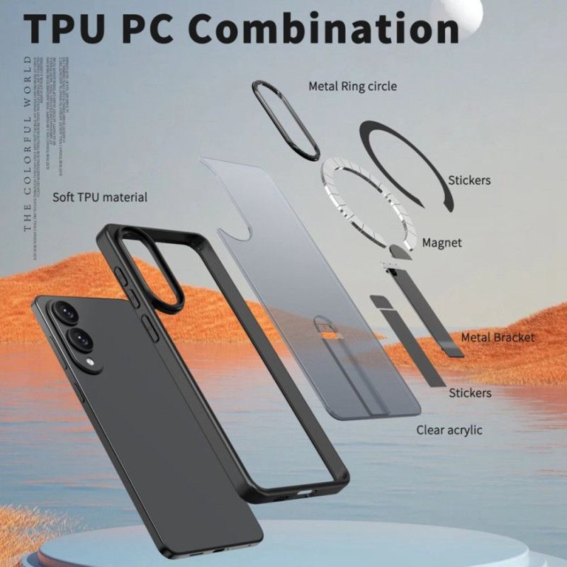 Cover Samsung Galaxy S25 5g Edge Telefon Etui Kompatibel Magsafe Med Integreret Stativ