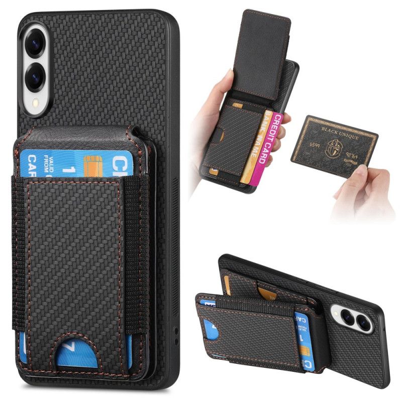 Cover Til Samsung Galaxy S25 5g Edge Premium Kortholder Og Stativ I Kulfiber