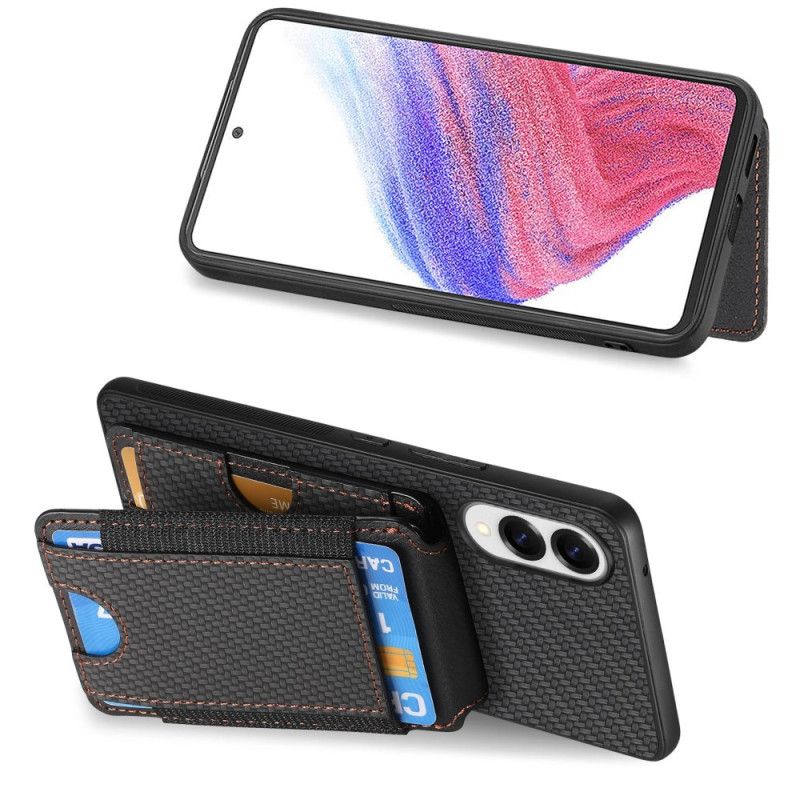 Cover Til Samsung Galaxy S25 5g Edge Premium Kortholder Og Stativ I Kulfiber