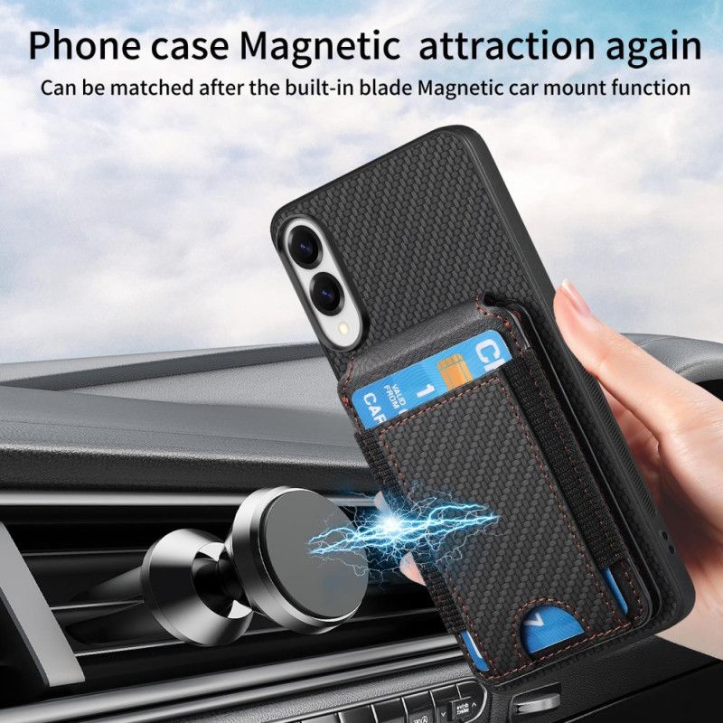 Cover Til Samsung Galaxy S25 5g Edge Premium Kortholder Og Stativ I Kulfiber