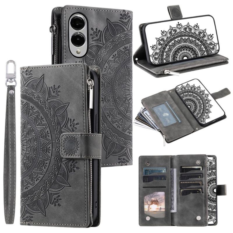Flip Cover Samsung Galaxy S25 5g Edge Mandala-pung Med Ruskindseffekt