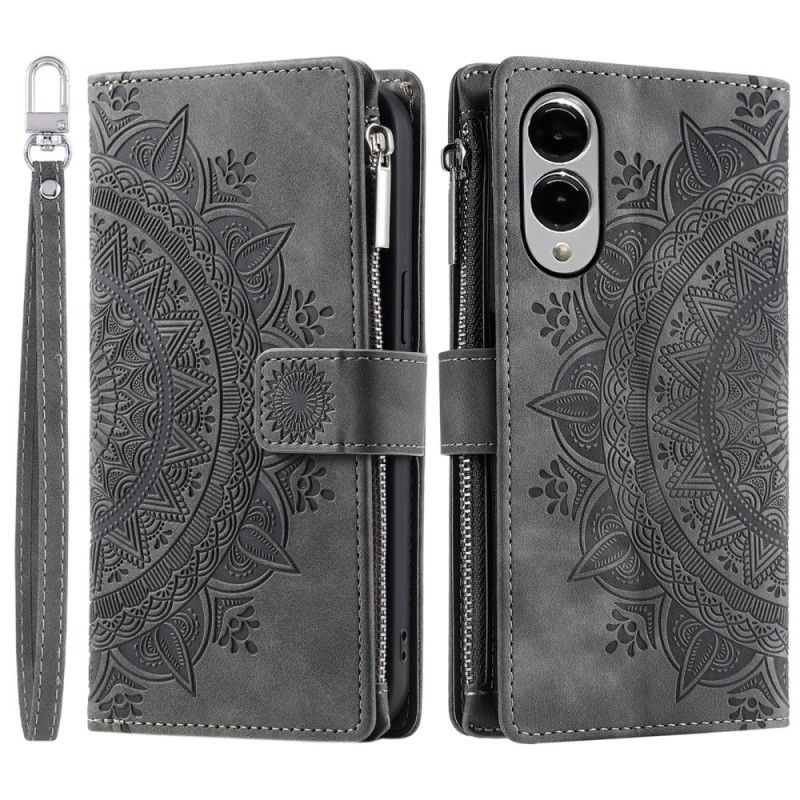 Flip Cover Samsung Galaxy S25 5g Edge Mandala-pung Med Ruskindseffekt
