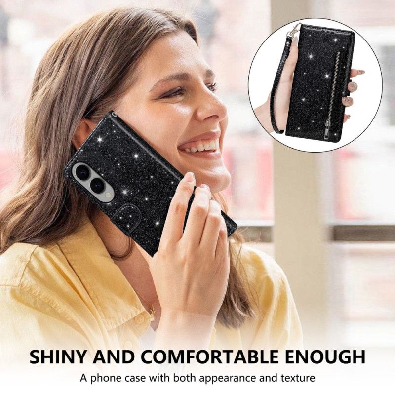 Flip Cover Samsung Galaxy S25 5g Edge Pakke Med Pailletter