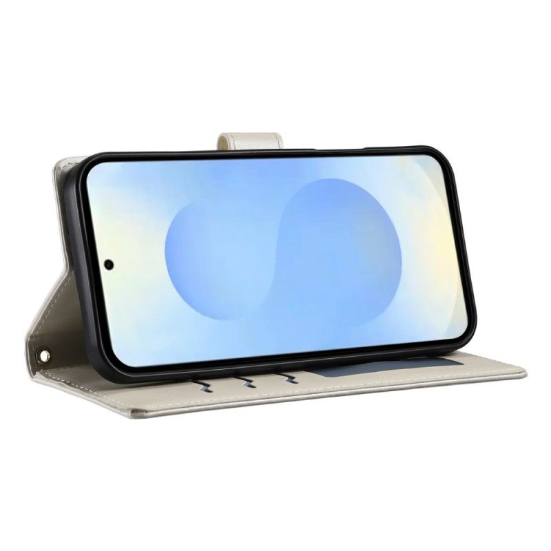 Flip Cover Samsung Galaxy S25 5g Edge Quiltet Med Rem Og Skulderrem