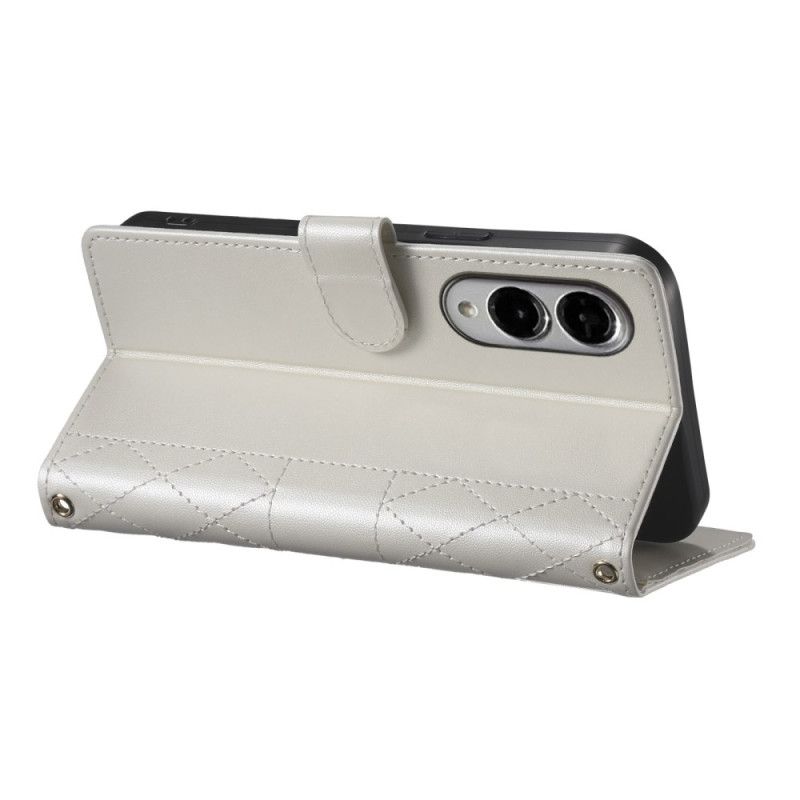 Flip Cover Samsung Galaxy S25 5g Edge Quiltet Med Rem Og Skulderrem