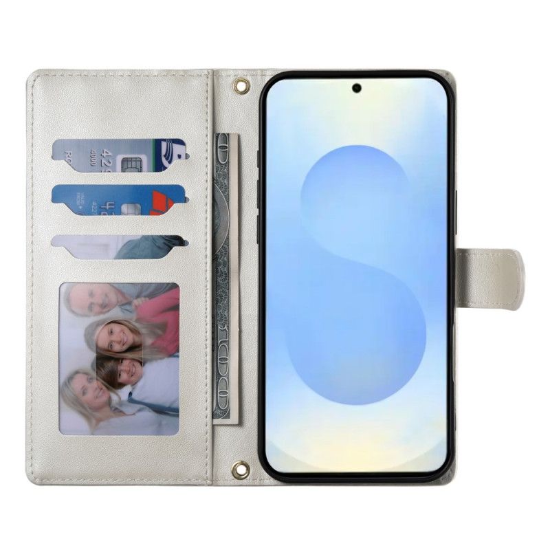 Flip Cover Samsung Galaxy S25 5g Edge Quiltet Med Rem Og Skulderrem